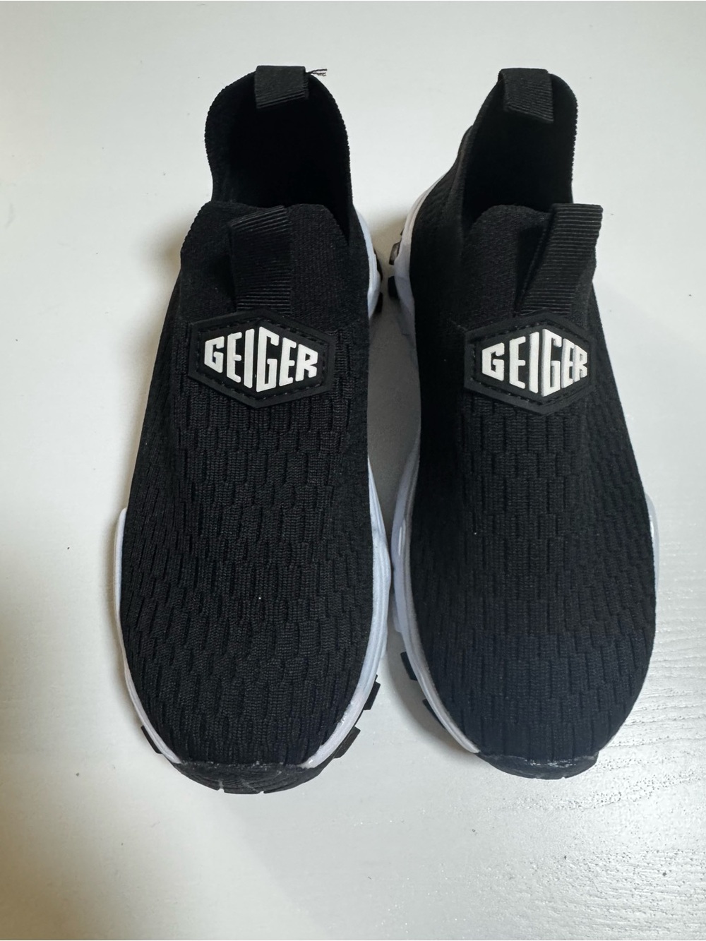 Kurt Geiger Black Slip-On Knit Sneakers, size 13